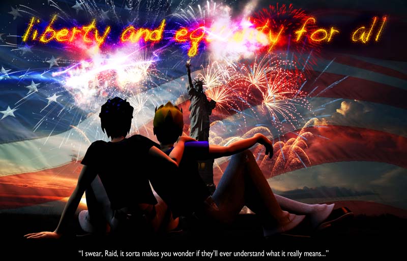 Independence Day. Liberty Enlightening The World